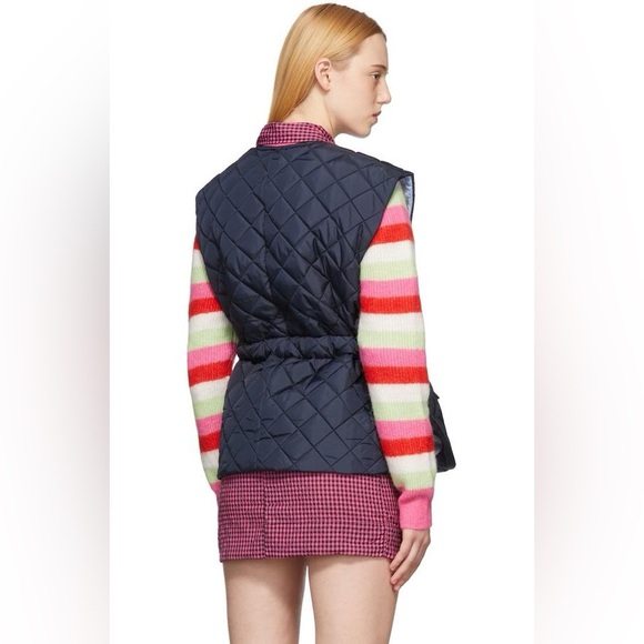 Ganni Recycled Ripstop Quilt Vest in Sky Captain blue recycled polyester size 36 - Picture 2 of 16